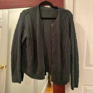 Vintage cableknit green cardigan